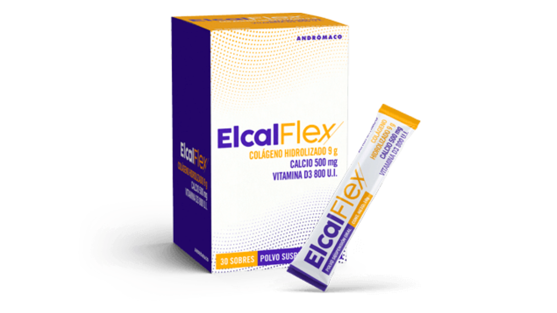 ELCALFLEX COLAGENO HIDROLIZADO 500 MG + 800 UI VITAMINA D3 X 30 SOBRES