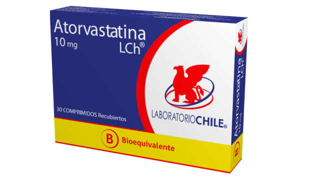 ATORVASTATINA 10 MG X 30 COMPRIMIDOS RECUBIERTOS LABORATORIO CHILE