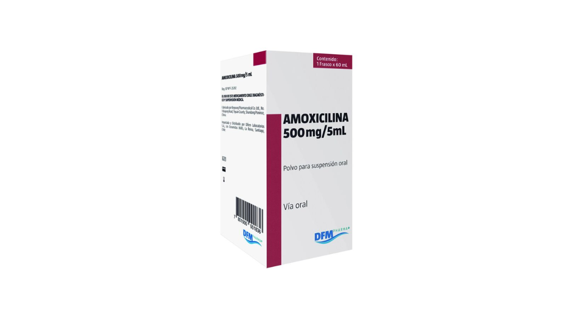 AMOXICILINA 500 MG/5 ML POLVO SUSPENSION ORAL X 60 ML