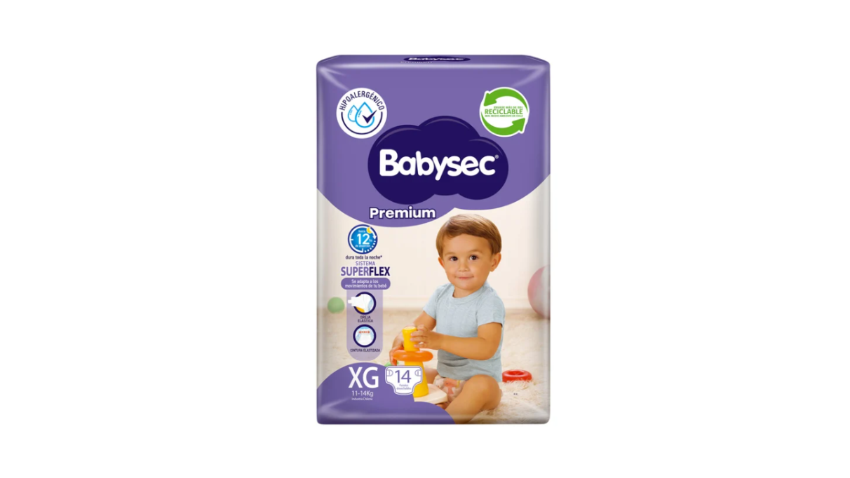 BABYSEC PREMIUM XG PAÑAL X 14 UNIDADES