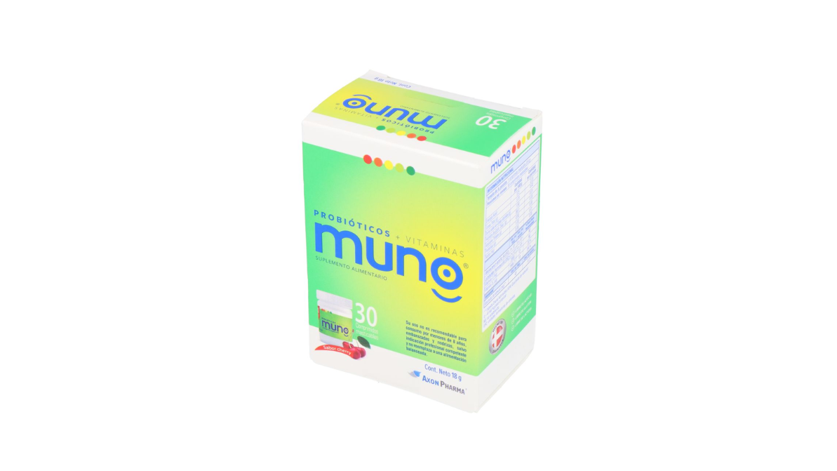 MUNO PROBIOTICOS + VITAMINAS X 30 COMPRIMIDOS MASTICABLES AXON PHARMA