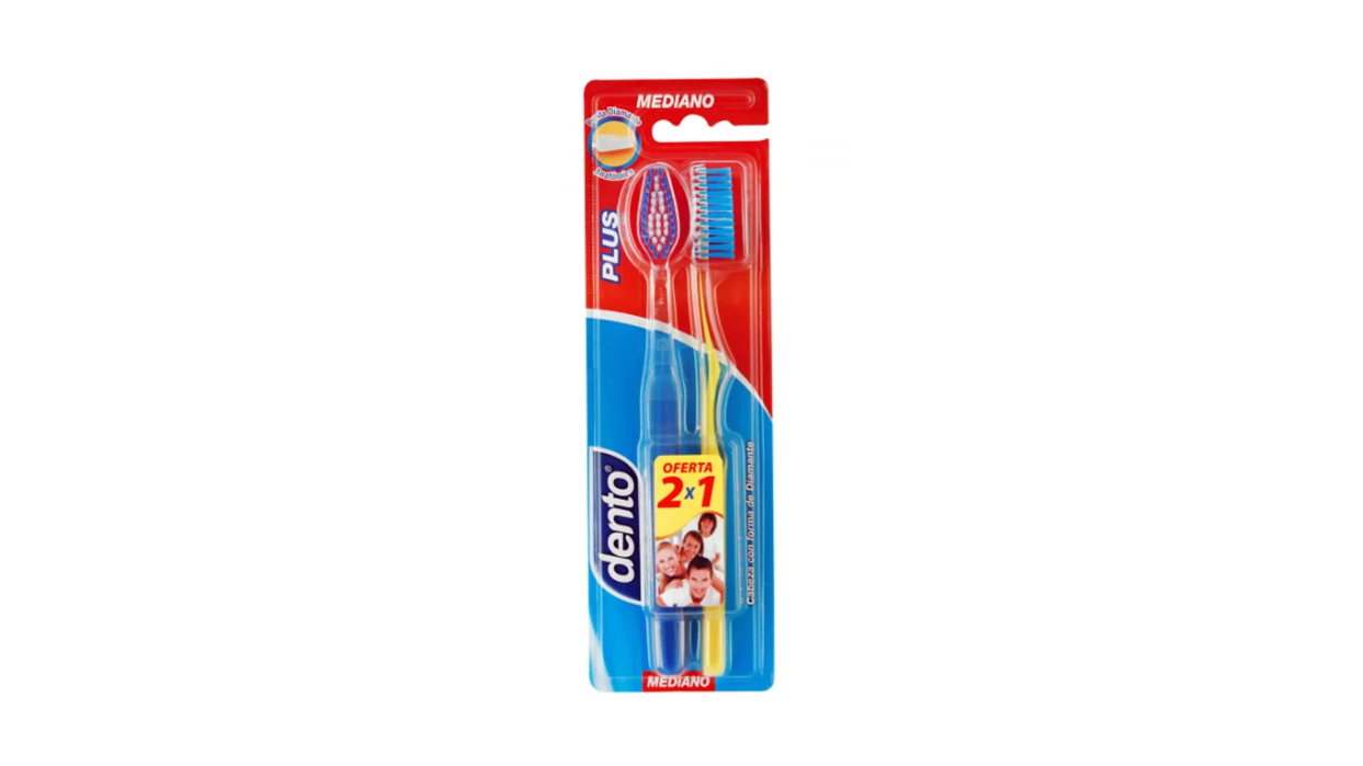 DENTO CEPILLO DENTAL PLUS MEDIANO X 2 UNIDADES