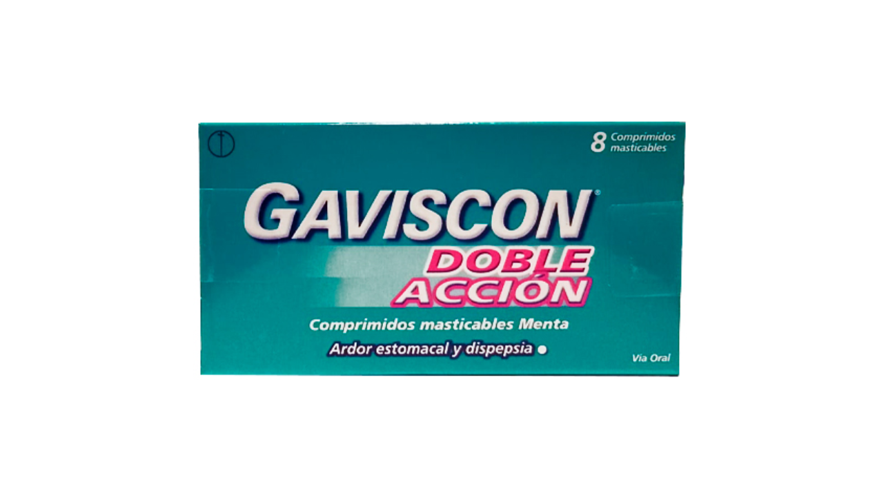 GAVISCON DOBLE ACCION COMPRIMIDOS MASTICABLES MENTA X 8 COMPRIMIDOS