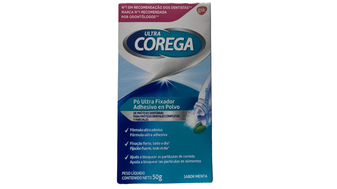 COREGA ULTRA PO ULTRA FIJADOR ADHESIVO EN POLVO MENTA X 50 GRAMOS GSK