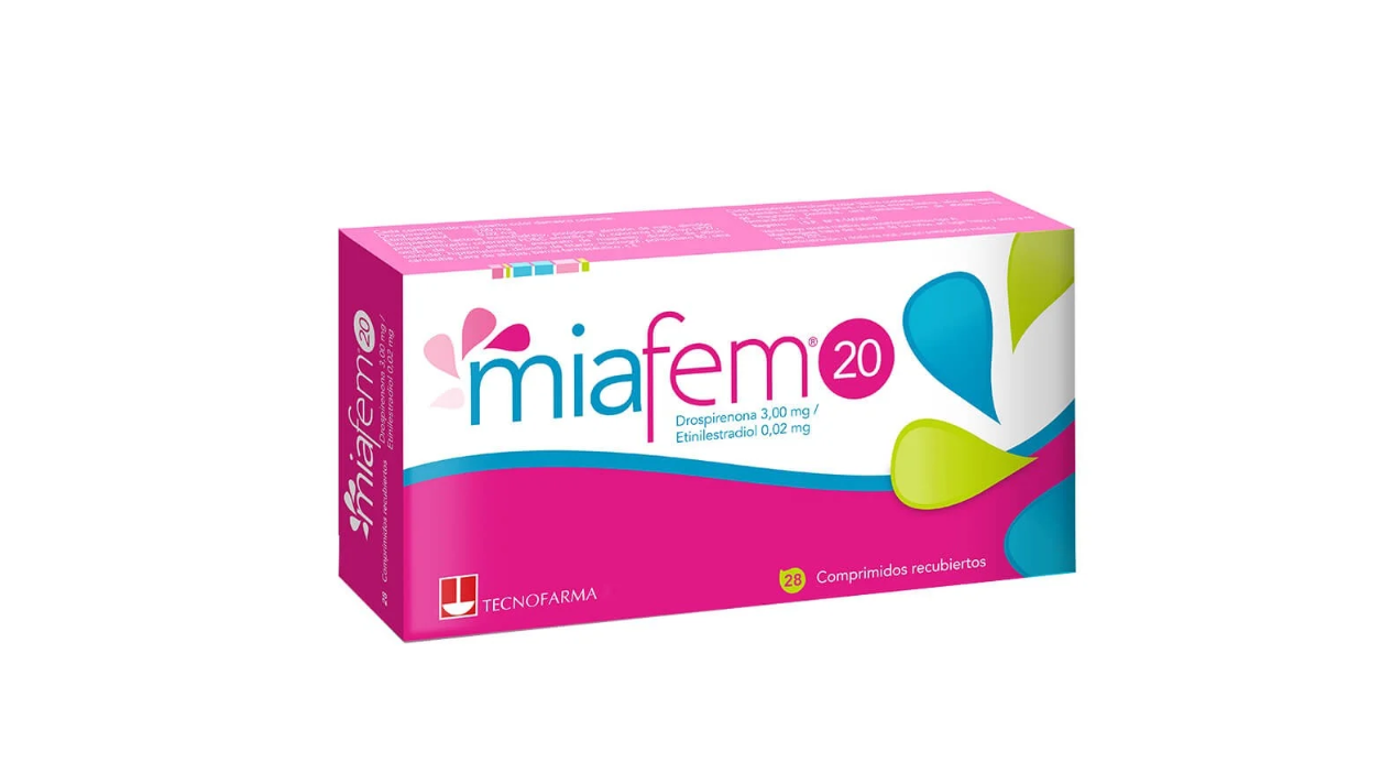 MIAFEM 20 DROSPIRENONA 3 MG + ETINILESTRADIOL 0,02 MG X 28 COMPRIMIDOS RECUBIERTOS