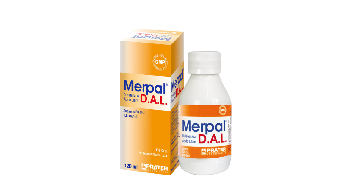 MERPAL D.A.L. DICLOFENACO ACIDO LIBRE 1,8MG/ML X 120ML SUSPENSION ORAL PRATER