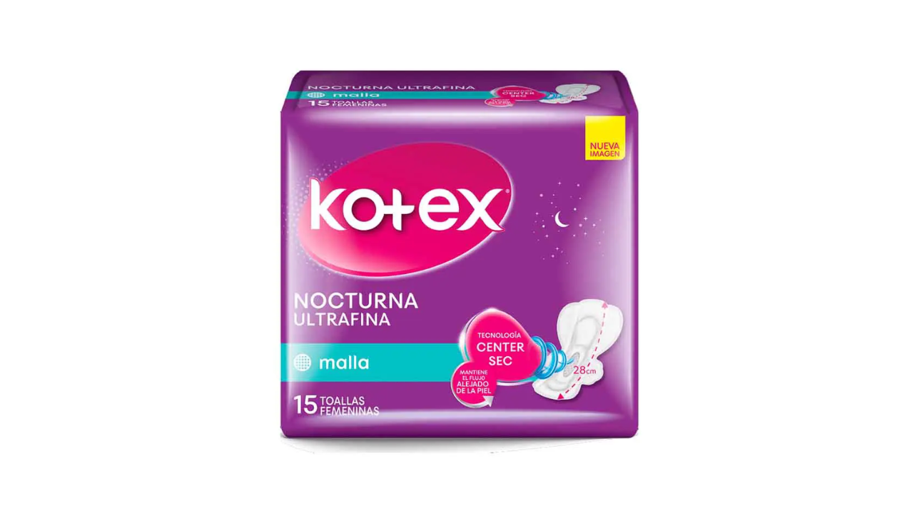 KOTEX NOCTURNA ULTRAFINA MALLA X 15 TOALLAS HIGIENICAS