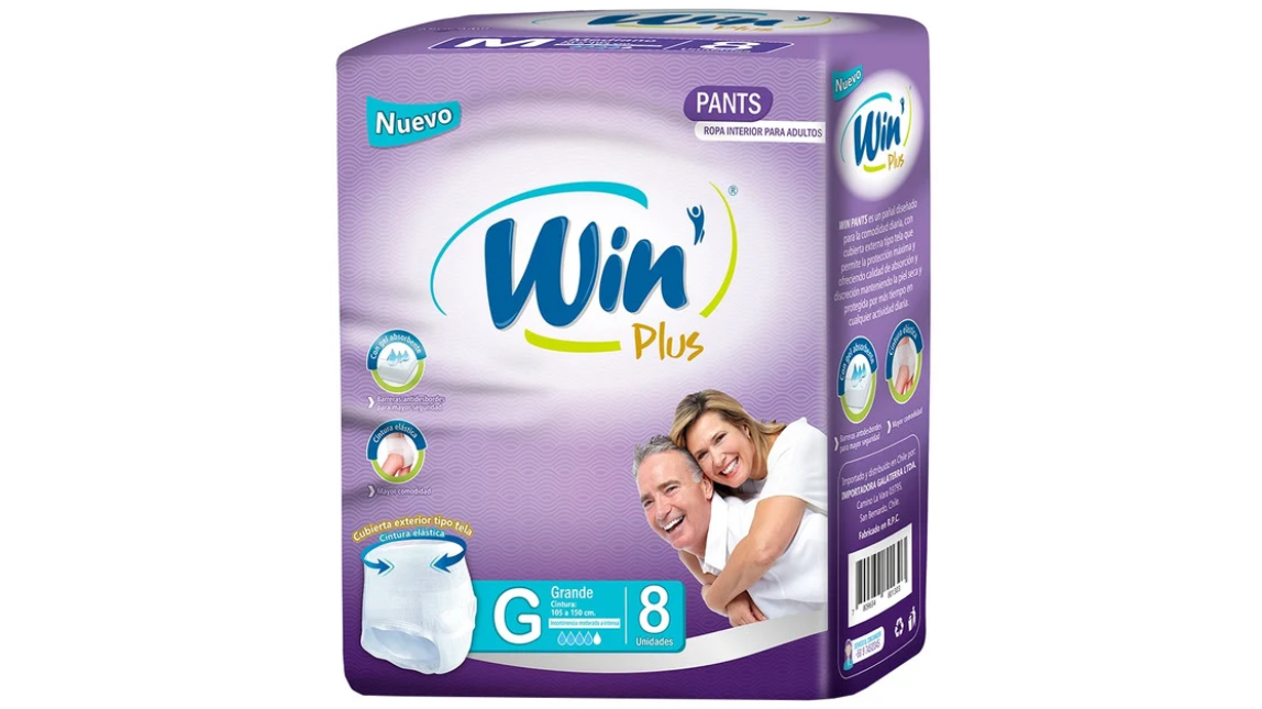 WIN PLUS PANTS ADULTO G X 8 UNIDADES