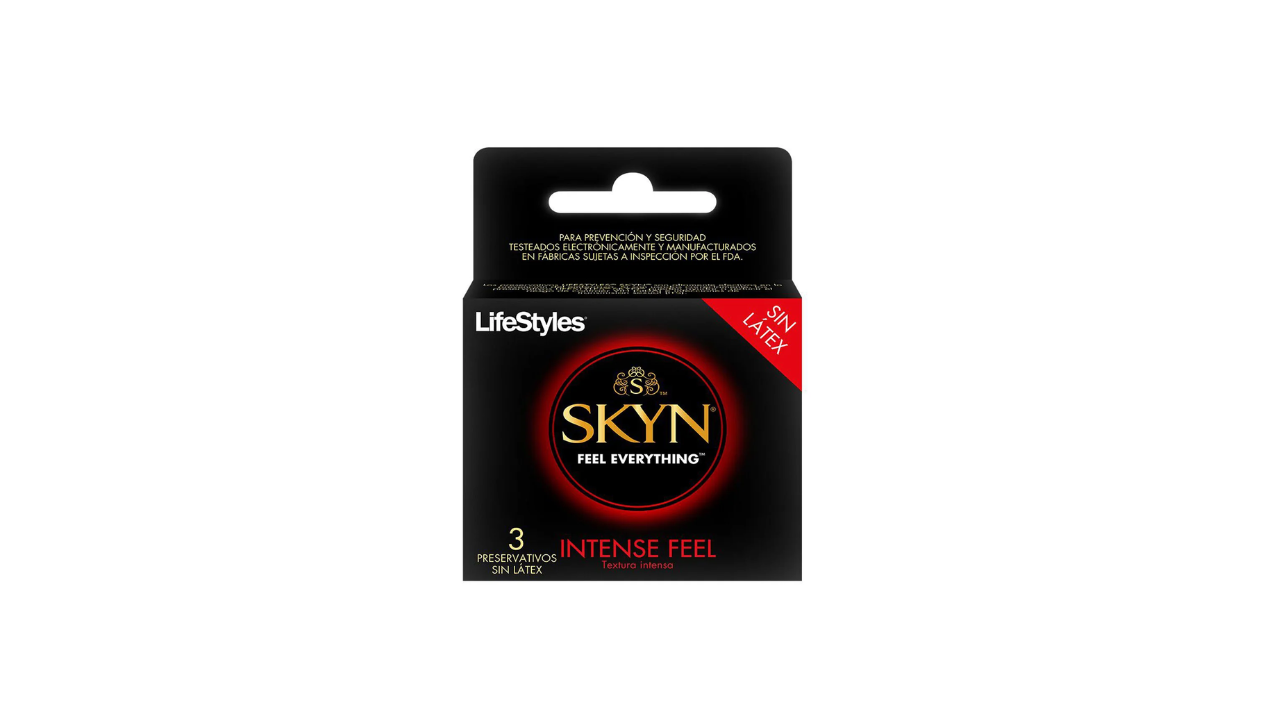 LIFESTYLES SKYN CONDONES SIN LATEX INTESE FEEL TEXTURA INTENSA X 3 PRESERVATIVOS