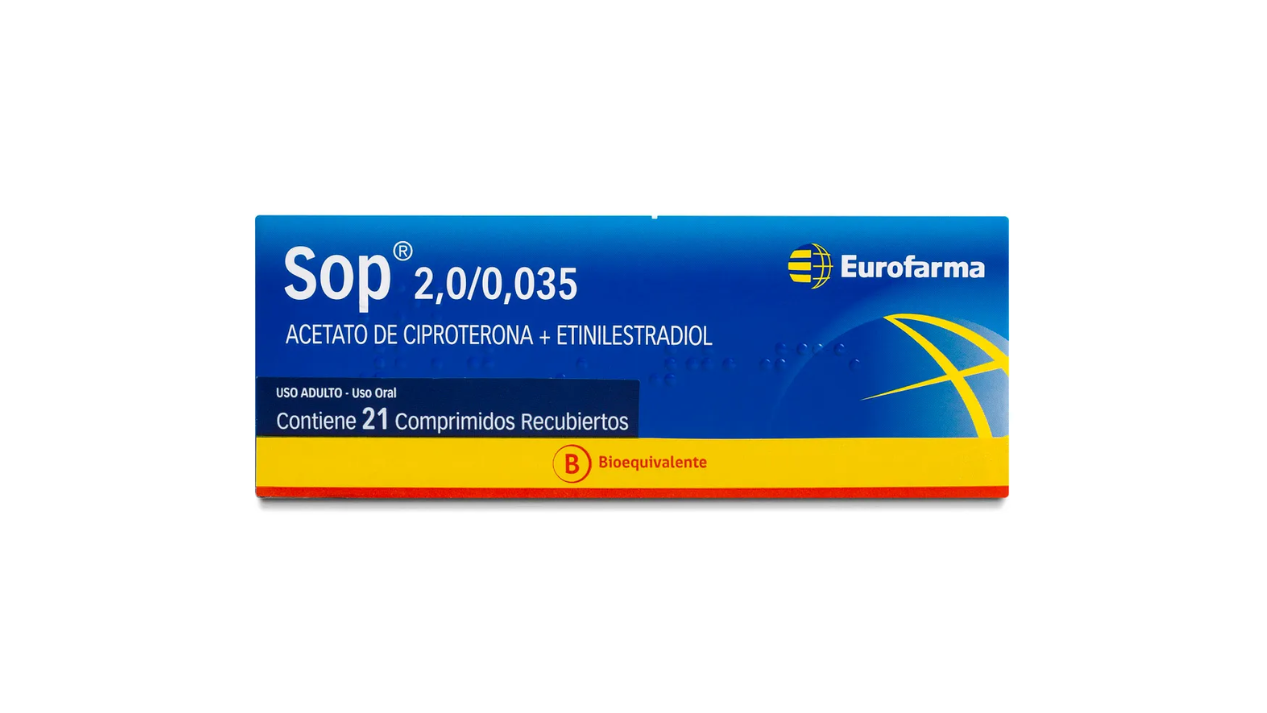 SOP 2/0,035 CIPROTERONA + ETINILESTRADIOL X 21 COMPRIMIDOS RECUBIERTOS