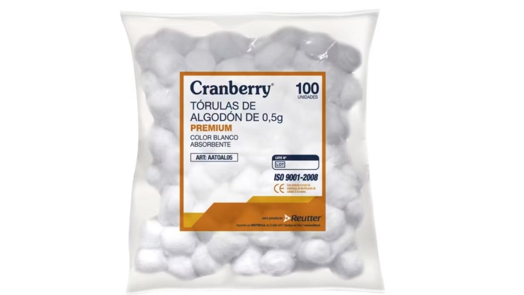 TORULAS DE ALGODON 0,5 GR X 100 UNIDADES CRANBERRY