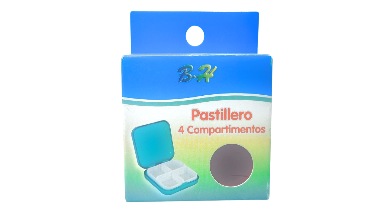 PASTILLERO 4 COMPARTIMENTOS X 1 UNIDAD 
