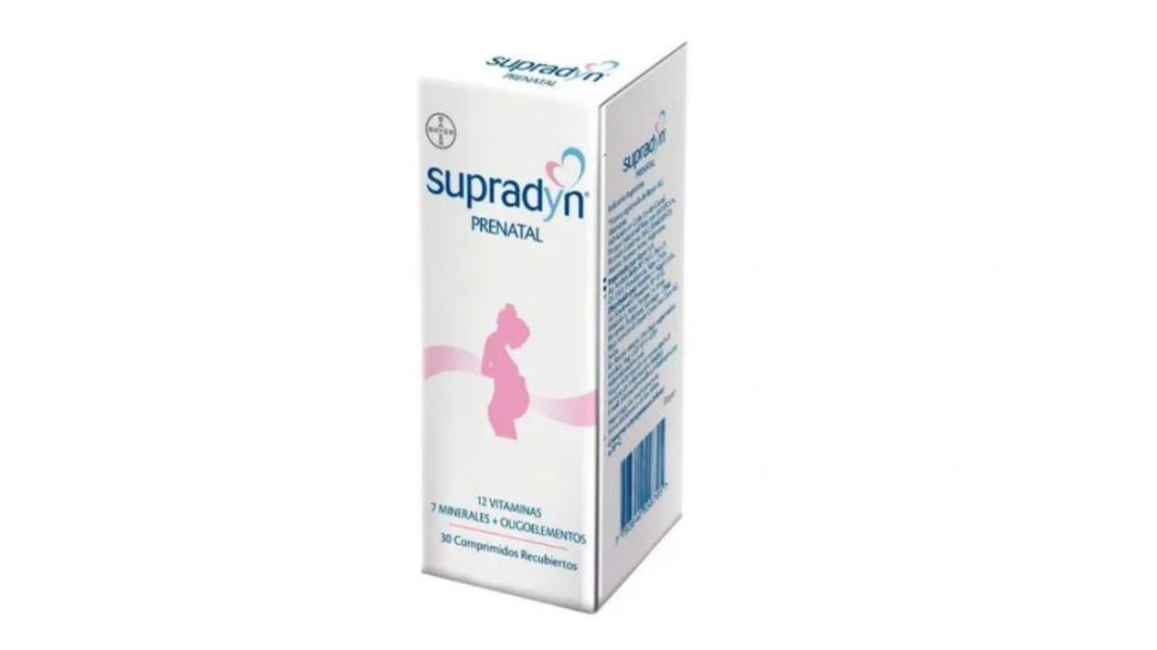 SUPRADYN PRENATAL MULTIVITAMINICO MULTIMINERAL X 30 COMPRIMIDOS RECUBIERTOS BAYER