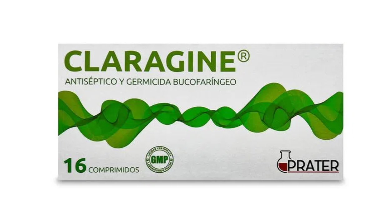 CLARAGINE ANTISEPTICO Y GERMICIDA BUCOFARINGEO X 16 COMPRIMIDOS PRATER