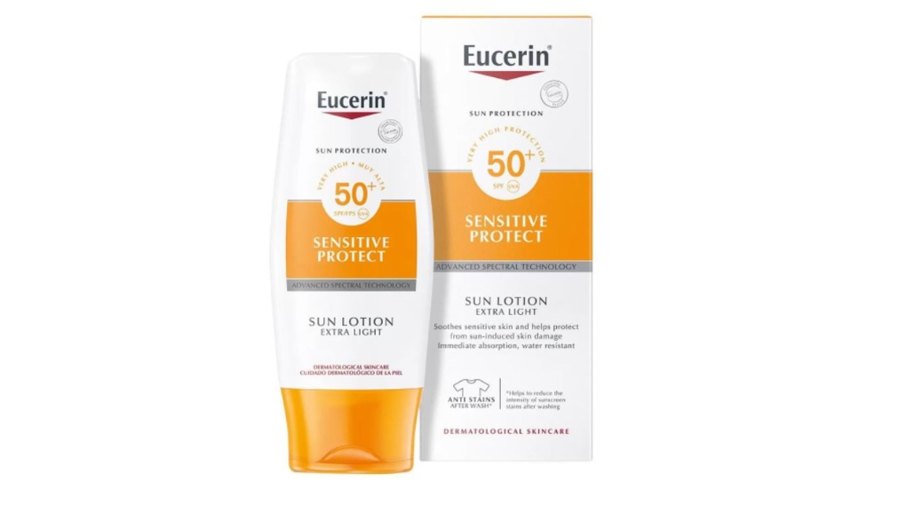 EUCERIN PROTECTOR SOLAR SENSITIVE PROTECT SUN LOCION FPS 50 TEXTURA MUY LIGERA X 150ML