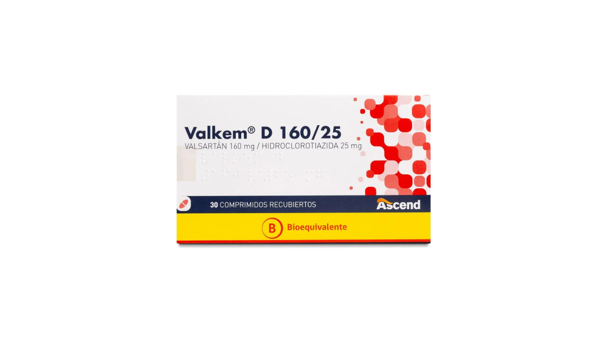 VALKEM D VALSARTAN/HIDROCLOROTIAZIDA 160/25 MG X 30 COMPRIMIDOS RECUBIERTOS ASCEND
