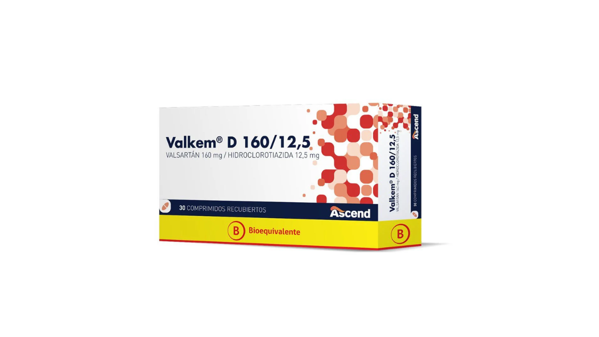 VALKEM D VALSARTAN HIDROCLOROTIAZIDA 160/12,5 MG X 30 COMPRIMIDOS RECUBIERTOS ASCEND