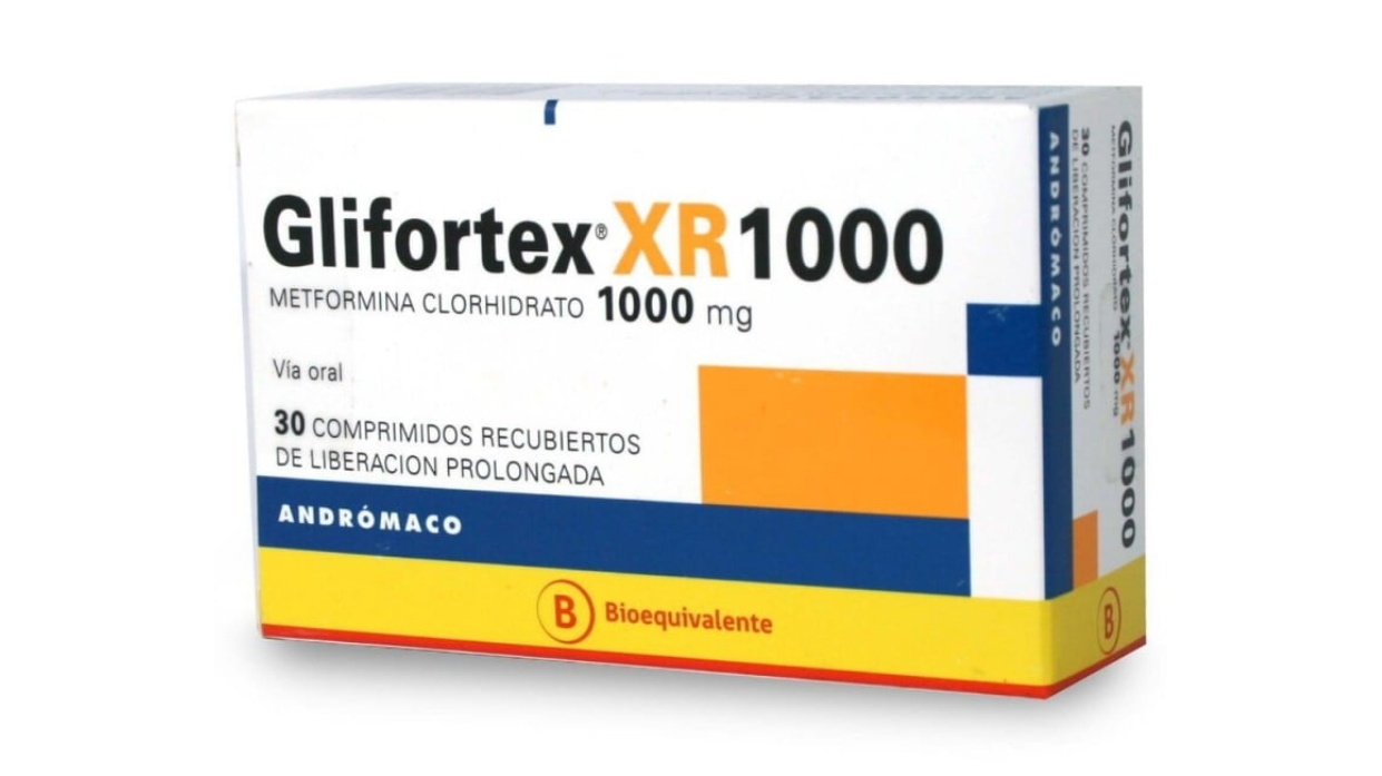 GLIFORTEX XR 1000 MG METFORMINA CLORHIDRATO 1000MG X 30 COMPRIMIDOS RECUBIERTOS DE LIBERACION PROLONGADA ANDROMACO