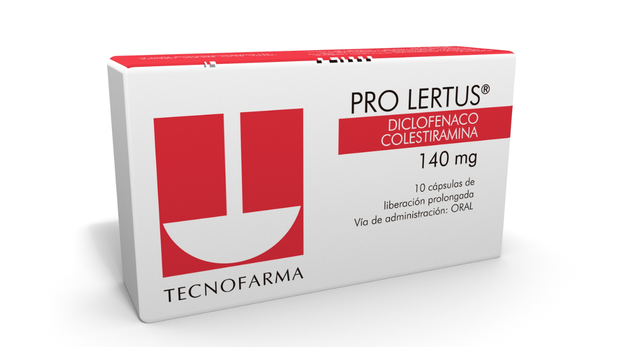 PRO LERTUS DICLOFENACO COLESTIRAMINA 140 MG X 10 CAPSULAS DE LIBERACION PROLONGADA TECNOFARMA
