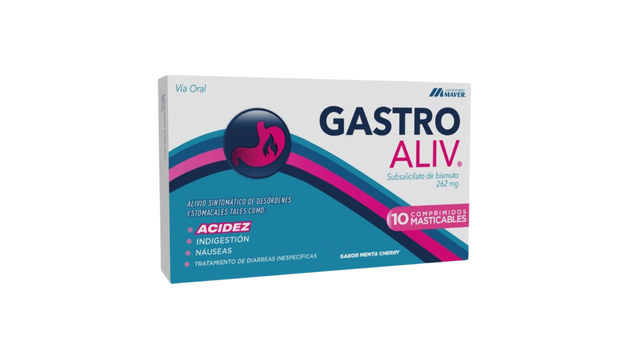 GASTROALIV COMPRIMIDOS MASTICABLES SUBSALICIATO BISMUTO X 10 COMPRIMIDOS MAVER