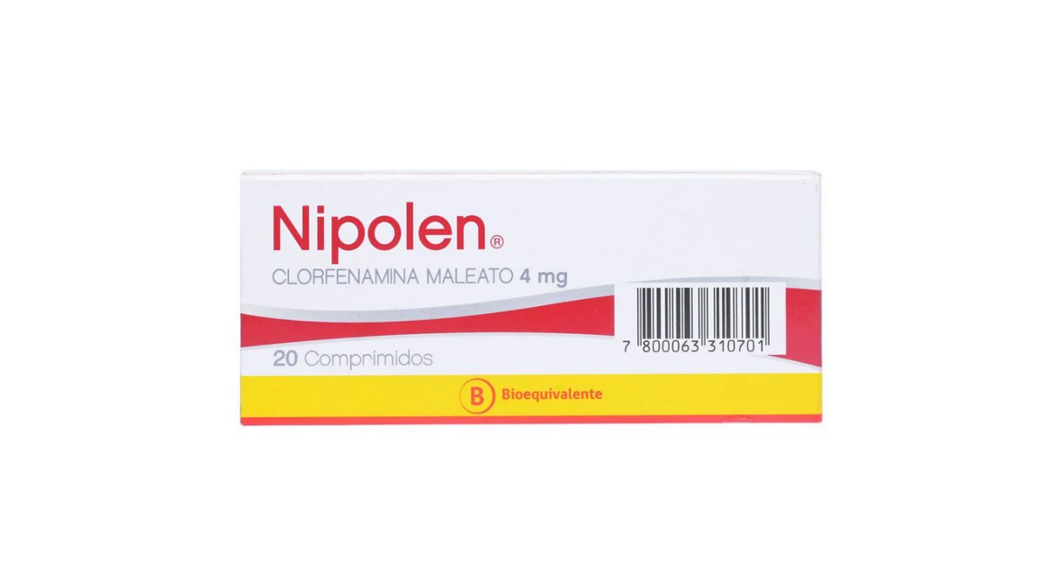 NIPOLEN CLORFENAMINA MALEATO 4MG X 20 COMPRIMIDOS MINTLAB