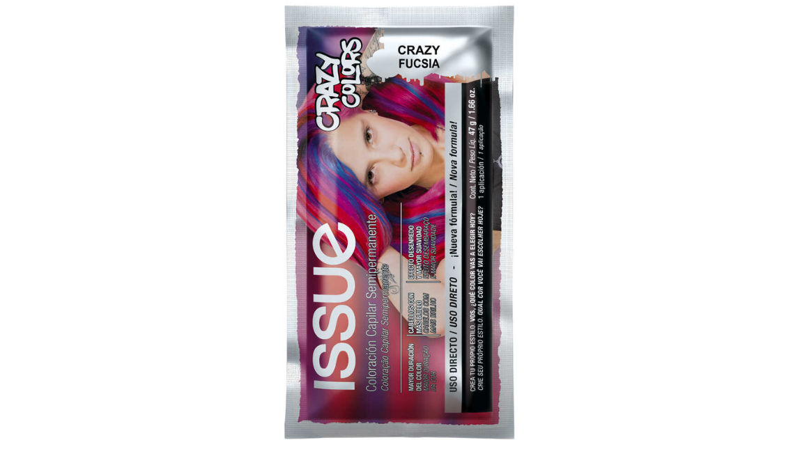 COLORACION ISSUE CRAZY COLORS FUCSIA X 47 GRAMOS