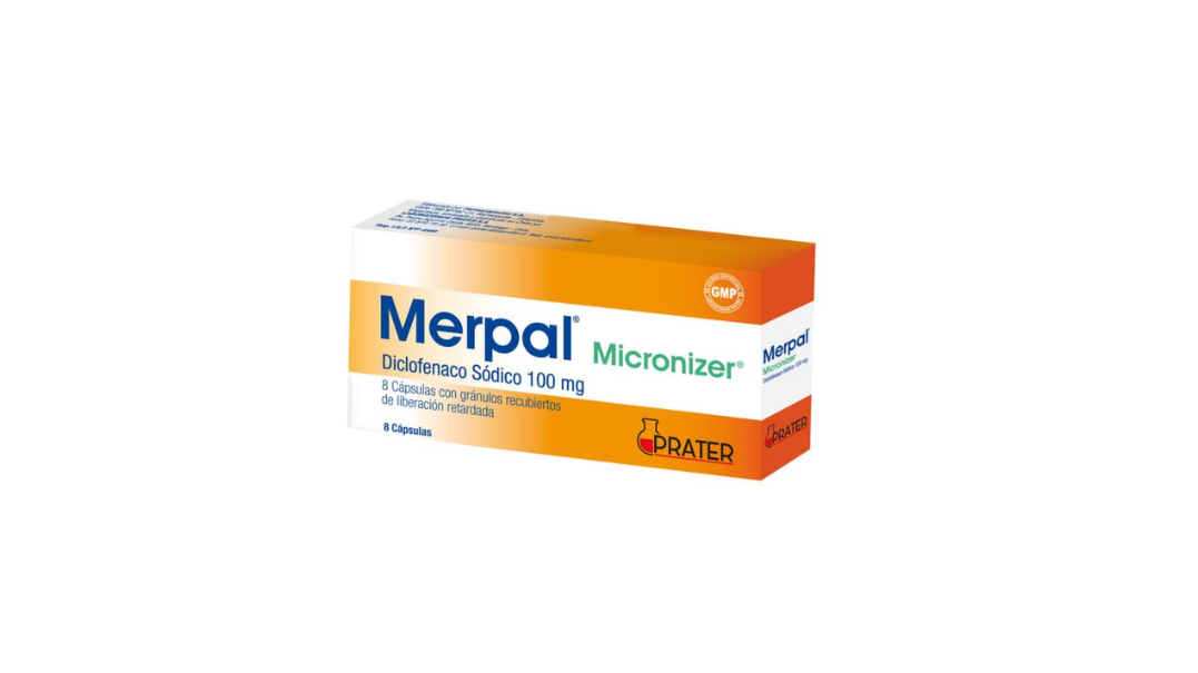 MERPAL MICRONIZER DICLOFENACO 100MG X 8 CAPSULAS CON GRANULOS RECUBIERTOS LP
