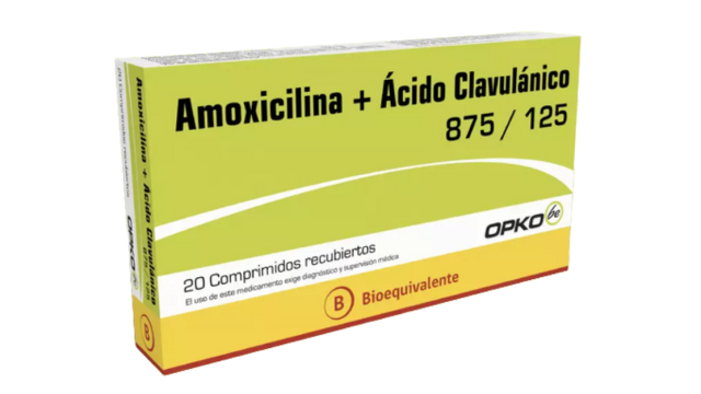 AMOXICILINA + ACIDO CLAVULANICO 875/125 MG X 20 COMPRIMIDOS RECUBIERTOS OPKO