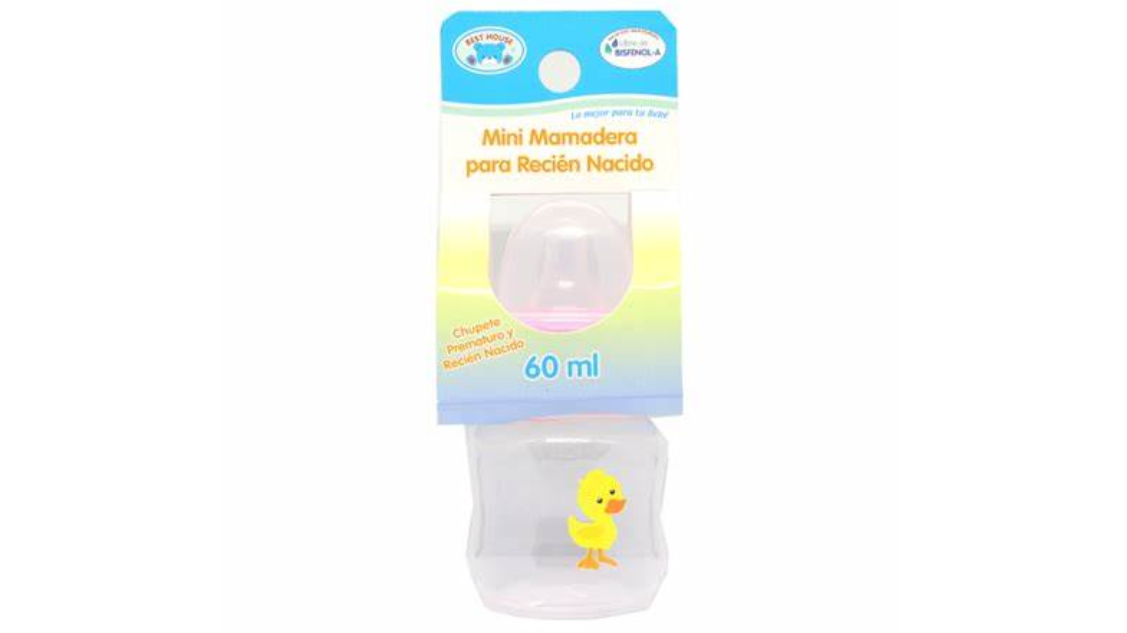 MINI MAMADERA PARA RECIEN NACIDO X 60 ML