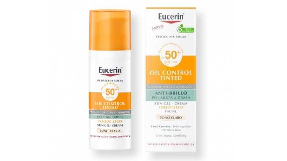 EUCERIN PROTECTOR SOLAR OIL CONTROL TINTED ANTI BRILLO TONO CLARO 50+ FPS X 50 ML