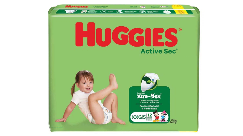 HUGGIES ACTIVE SEC XXG PAÑAL X 12 UNIDADES