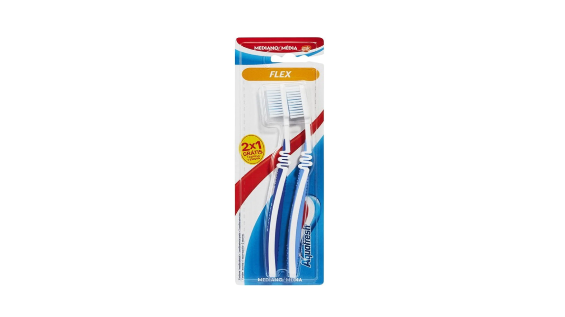AQUAFRESH CEPILLO DENTAL FLEX MEDIO X 2 UNIDADES