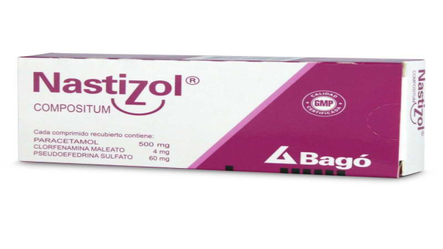 NASTIZOL COMPOSITUM PARACETAMOL/ CLORFENAMINA MALEATO/ PSEUDOEFEDRINA SULFATO 500/4/60MG  X 10 COMPRIMIDOS RECUBIERTOS BAGO