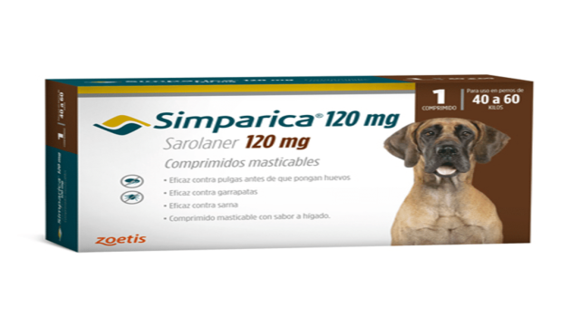 SIMPARICA SAROLANER 120 MG 40KG A 60 KG X 1 COMPRIMIDO MASTICABLE ZOETIS