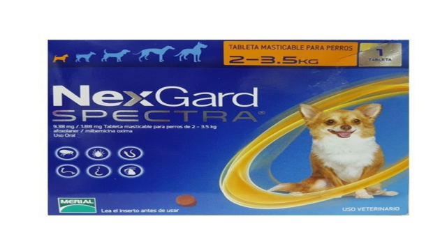 NEXGARD SPECTRA AFOXOLANER 9,375 MG MILBEMICINA OXIMA 1,875 MG 2-3,5 KG X 1 COMPRIMIDO MASTICABLE