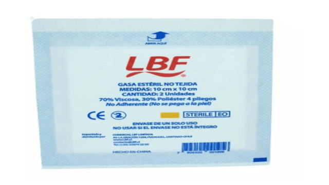 GASA ESTERIL NO TEJIDA 10 CM X 10 CM X 2 UNIDADES LBF