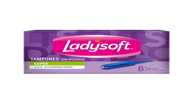 LADYSOFT TAMPONES CON APLICADOR SUPER FLUJO MODERADO X 8 UNIDADES 